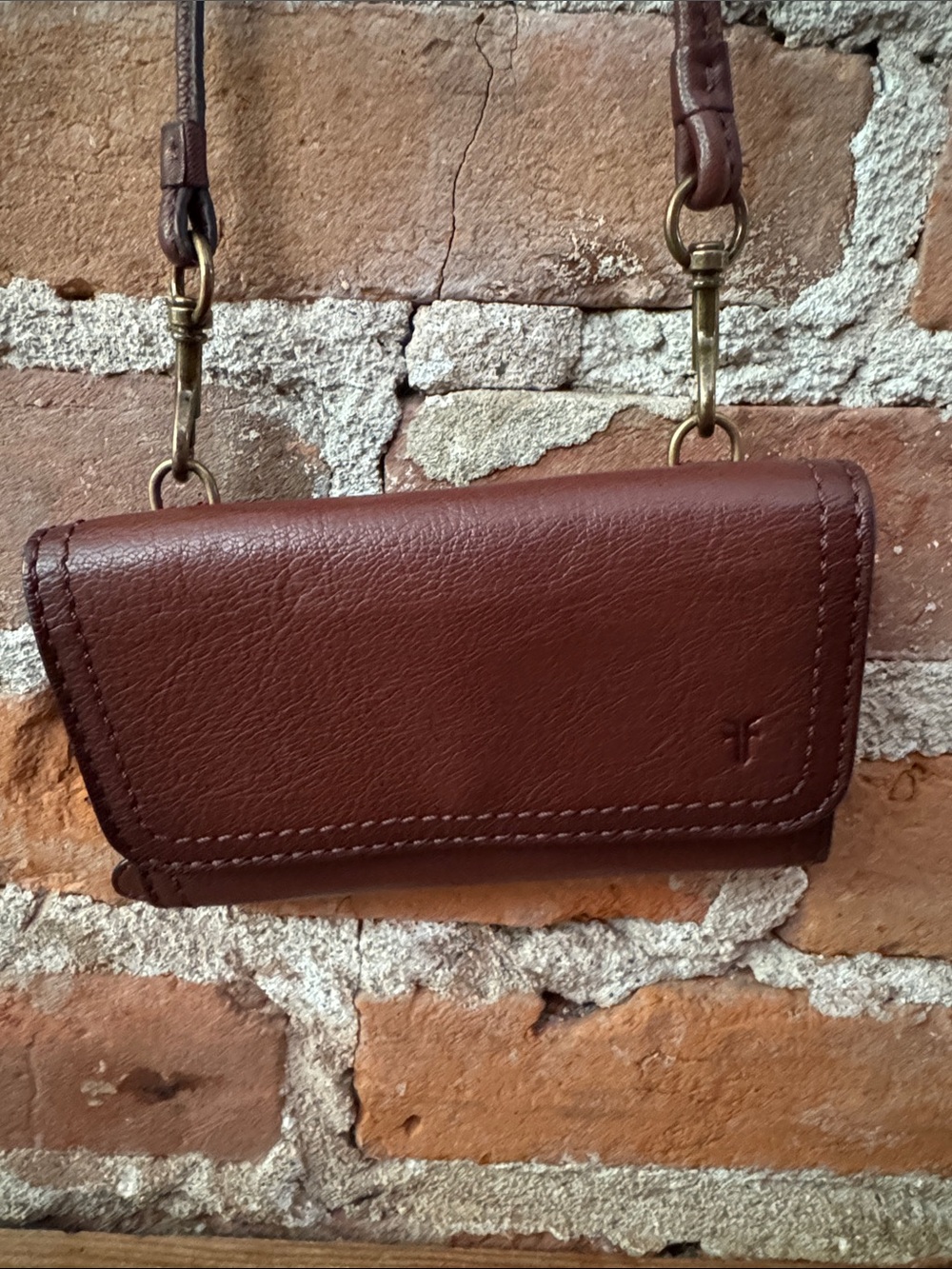 Frye Brown Leather Crossbody Wallet